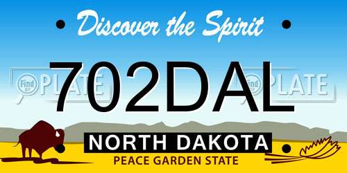 702DAL North Dakota License Plate