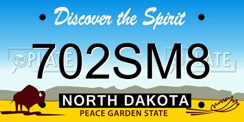 702SM8 North Dakota License Plate
