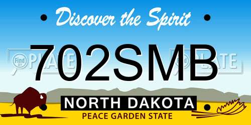 702SMB North Dakota License Plate