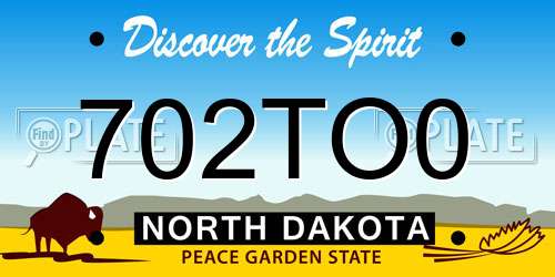 702TO0 North Dakota License Plate