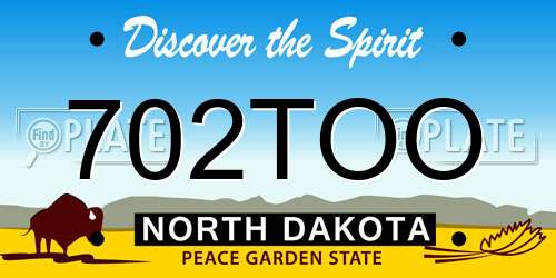 702TOO North Dakota License Plate