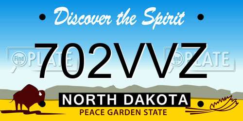 702VVZ North Dakota License Plate