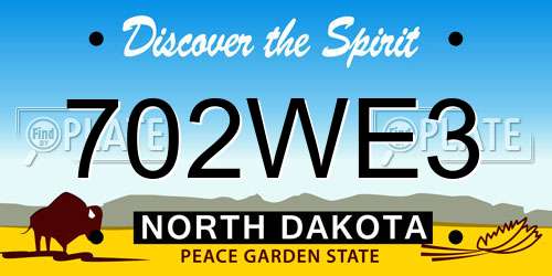 702WE3 North Dakota License Plate