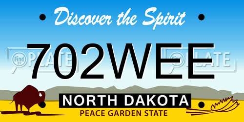 702WEE North Dakota License Plate