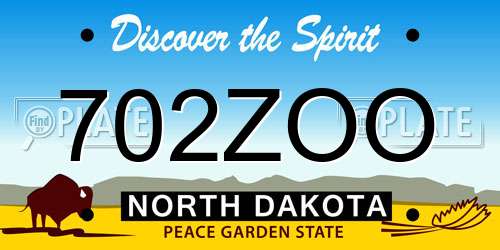 702ZOO North Dakota License Plate