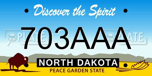 703AAA North Dakota License Plate