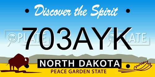 703AYK North Dakota License Plate