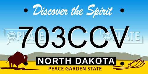 703CCV North Dakota License Plate