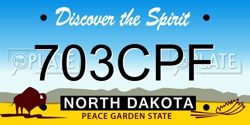 703CPF North Dakota License Plate