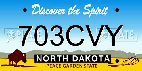 703CVY North Dakota License Plate