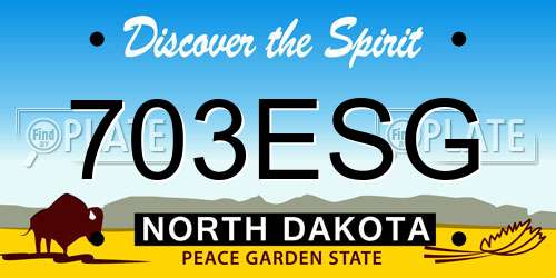 703ESG North Dakota License Plate