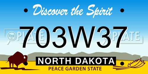 703W37 North Dakota License Plate