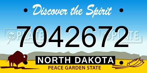 7042672 North Dakota License Plate