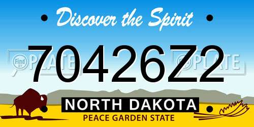 70426Z2 North Dakota License Plate