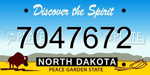 7047672 North Dakota License Plate