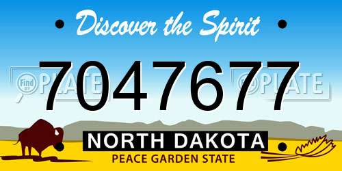 7047677 North Dakota License Plate