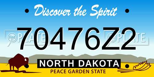 70476Z2 North Dakota License Plate
