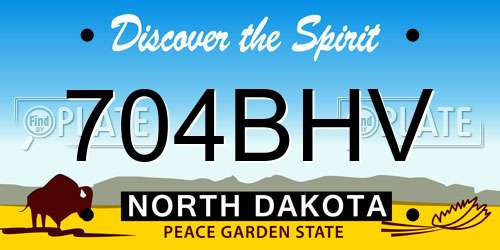 704BHV North Dakota License Plate