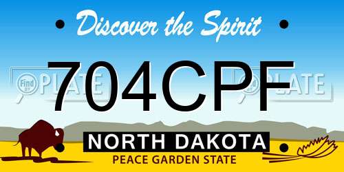 704CPF North Dakota License Plate