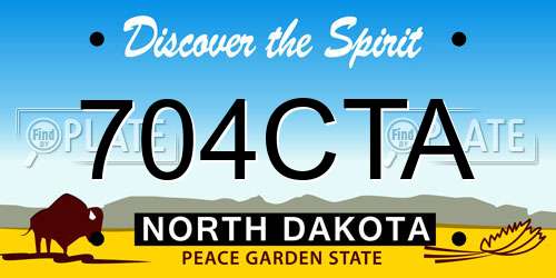 704CTA North Dakota License Plate