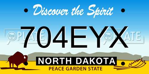 704EYX North Dakota License Plate