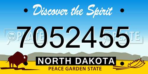 7052455 North Dakota License Plate
