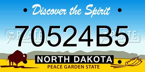 70524B5 North Dakota License Plate