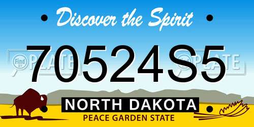 70524S5 North Dakota License Plate