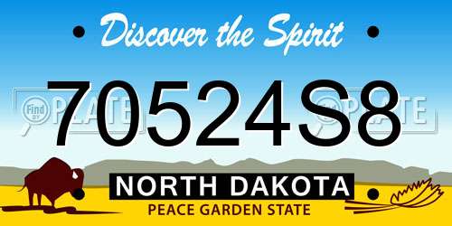 70524S8 North Dakota License Plate