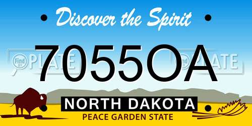 7055OA North Dakota License Plate