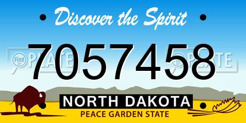 7057458 North Dakota License Plate