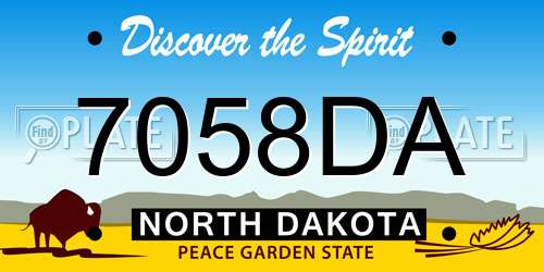 7058DA North Dakota License Plate