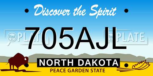 705AJL North Dakota License Plate