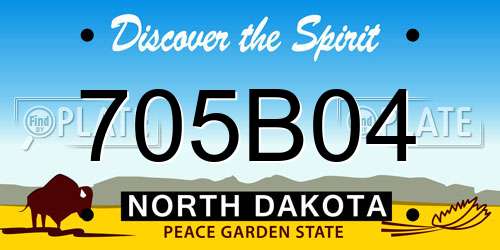 705B04 North Dakota License Plate