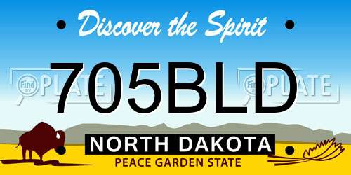 705BLD North Dakota License Plate