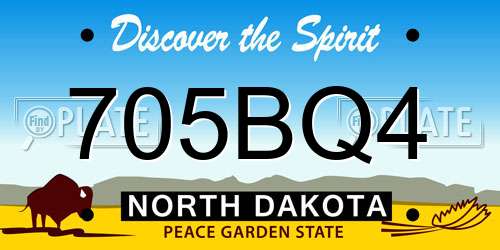 705BQ4 North Dakota License Plate