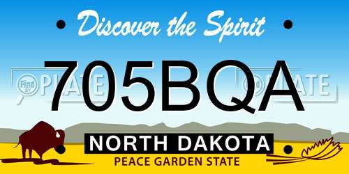 705BQA North Dakota License Plate