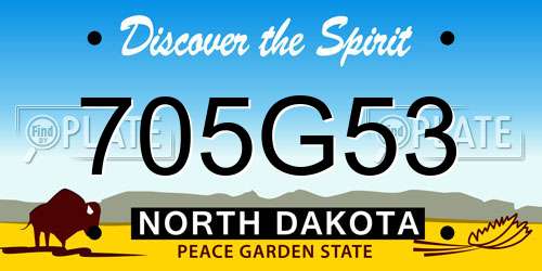 705G53 North Dakota License Plate