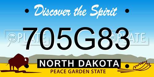 705G83 North Dakota License Plate