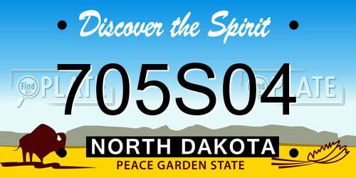 705S04 North Dakota License Plate