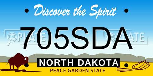 705SDA North Dakota License Plate