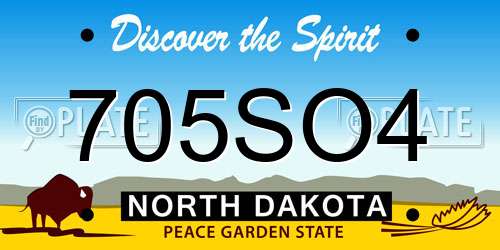 705SO4 North Dakota License Plate