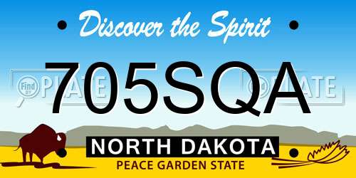 705SQA North Dakota License Plate
