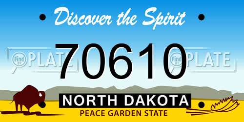 70610 North Dakota License Plate