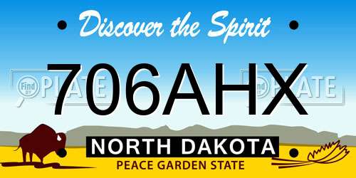 706AHX North Dakota License Plate