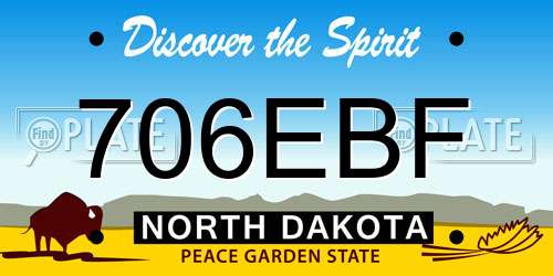 706EBF North Dakota License Plate