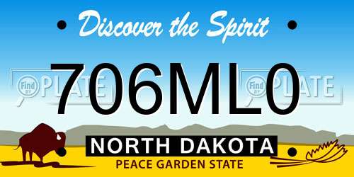 706ML0 North Dakota License Plate