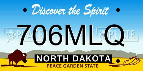 706MLQ North Dakota License Plate