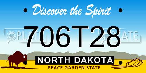 706T28 North Dakota License Plate