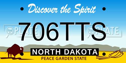 706TTS North Dakota License Plate